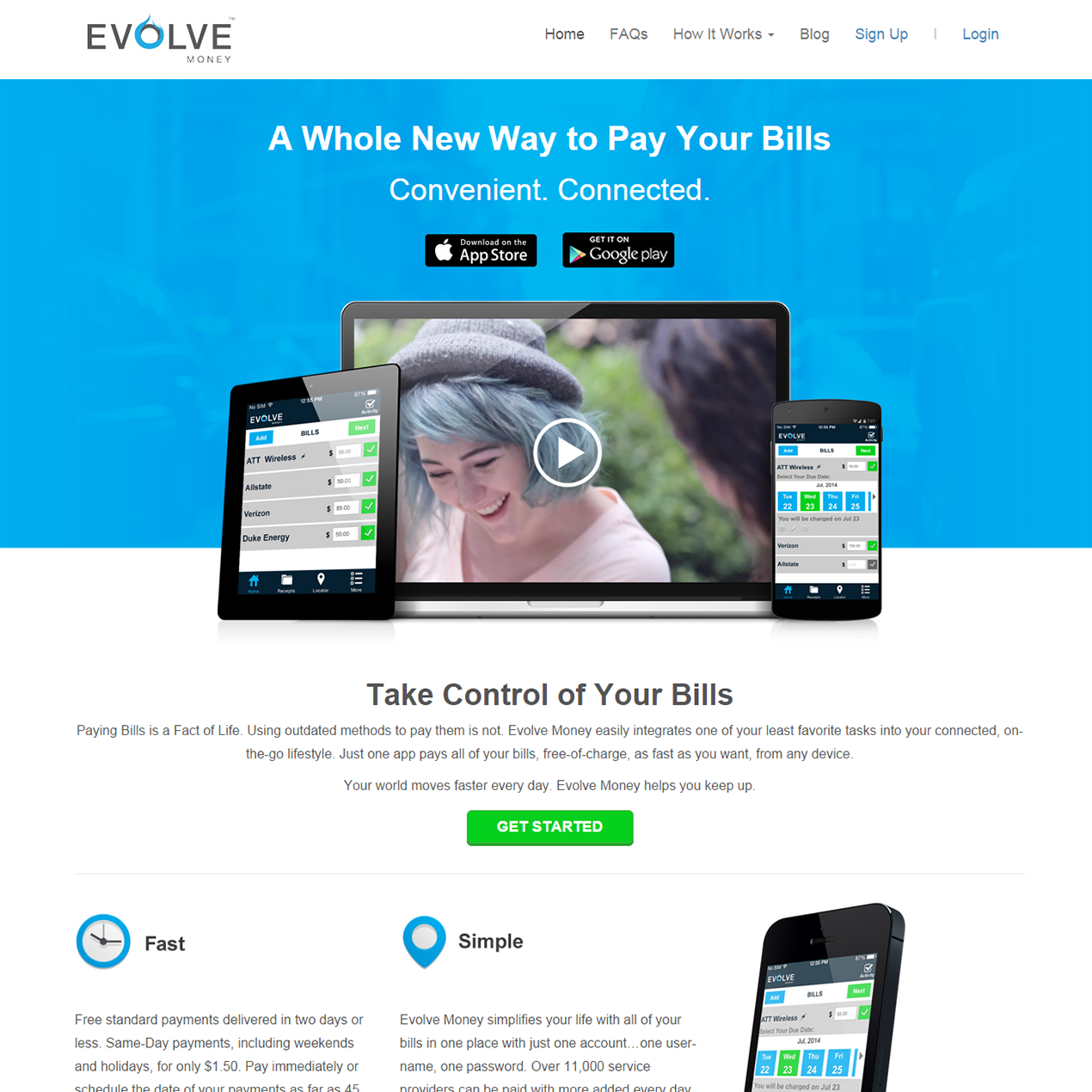 Evolve Money - Financial services website