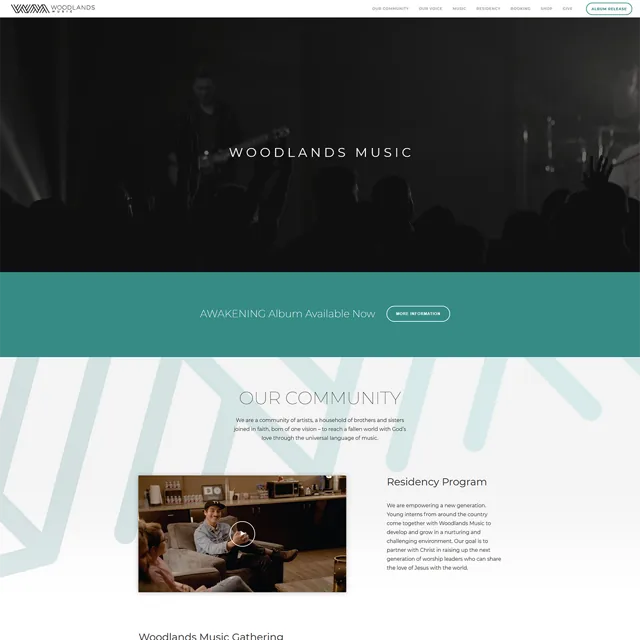 Woodlands Music website screenshot